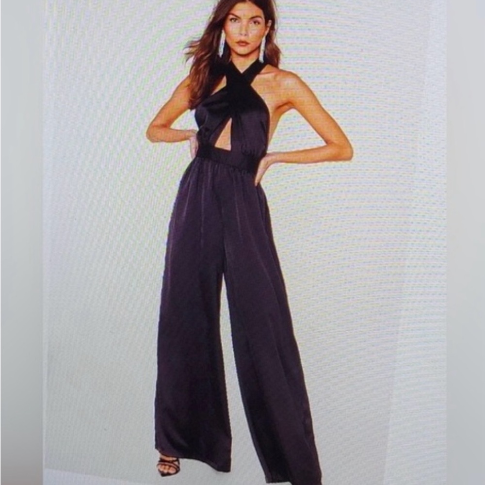 For Limelight Stealing Satin Halter Jumpsuit